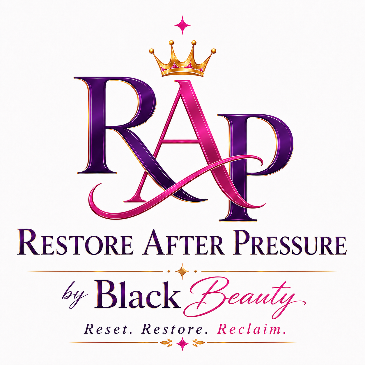 Restore After Pressure™ by Black Beauty — RAP crown logo